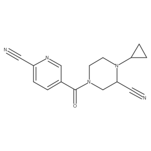 4-(6-Cyanopyridine-3-carbonyl)-1-cyclopropylpiperazine-2-carbonitrile结构式