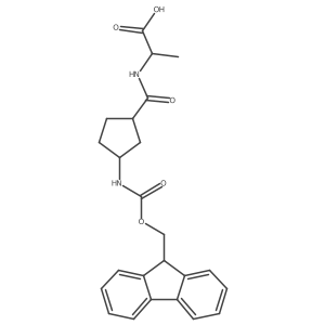 (2R)-2-{[(1RS,3SR)-3-({[(9H-fluoren-9-yl)methoxy]carbonyl}amino)cyclopentyl]formamido}propanoic acid Structure