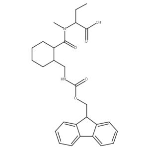 rac-2-{1-[(1R,2S)-2-[({[(9H-fluoren-9-yl)methoxy]carbonyl}amino)methyl]cyclohexyl]-N-methylformamido}butanoic acid Structure