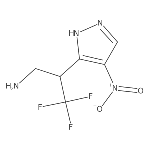 3,3,3-trifluoro-2-(4-nitro-1H-pyrazol-3-yl)propan-1-amine结构式
