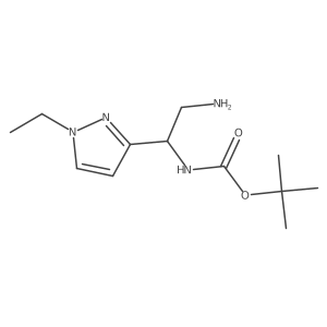 tert-butyl N-[2-amino-1-(1-ethyl-1H-pyrazol-3-yl)ethyl]carbamate Structure