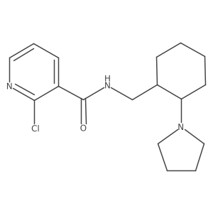2-Chloro-N-[(2-pyrrolidin-1-ylcyclohexyl)methyl]pyridine-3-carboxamide结构式