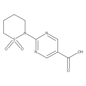 2-(1,1-Dioxo-1,2-thiazinan-2-yl)pyrimidine-5-carboxylic acid结构式