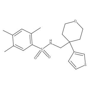 2,4,5-trimethyl-N-((4-(thiophen-3-yl)tetrahydro-2H-pyran-4-yl)methyl)benzenesulfonamide Structure