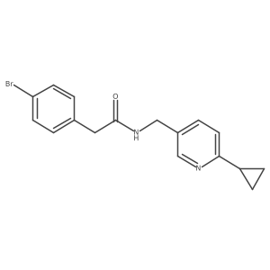 2-(4-bromophenyl)-N-[(6-cyclopropylpyridin-3-yl)methyl]acetamide结构式
