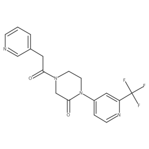 4-[2-(Pyridin-3-yl)acetyl]-1-[2-(trifluoromethyl)pyridin-4-yl]piperazin-2-one Structure