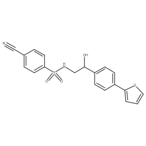 4-cyano-N-{2-hydroxy-2-[4-(thiophen-2-yl)phenyl]ethyl}benzene-1-sulfonamide结构式