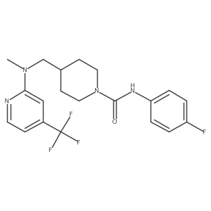 N-(4-fluorophenyl)-4-({methyl[4-(trifluoromethyl)pyridin-2-yl]amino}methyl)piperidine-1-carboxamide结构式