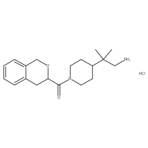 2-[1-(3,4-dihydro-1H-2-benzopyran-3-carbonyl)piperidin-4-yl]-2-methylpropan-1-amine hydrochloride结构式