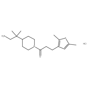 1-[4-(1-Amino-2-methylpropan-2-yl)piperidin-1-yl]-3-(2,5-dimethylthiophen-3-yl)propan-1-one;hydrochloride Structure