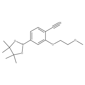 2-(2-Methoxyethoxy)-4-(tetramethyl-1,3,2-dioxaborolan-2-yl)benzonitrile结构式