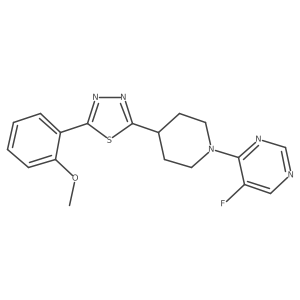 5-Fluoro-4-{4-[5-(2-methoxyphenyl)-1,3,4-thiadiazol-2-yl]piperidin-1-yl}pyrimidine结构式