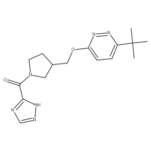 3-tert-butyl-6-{[1-(1H-1,2,4-triazole-3-carbonyl)pyrrolidin-3-yl]methoxy}pyridazine Structure