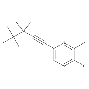 5-((Tert-butyldimethylsilyl)ethynyl)-2-chloro-3-methylpyrazine结构式