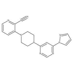 3-{4-[6-(1H-pyrazol-1-yl)pyrimidin-4-yl]piperazin-1-yl}pyridine-2-carbonitrile Structure
