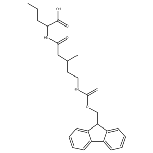 (2S)-2-[5-({[(9H-fluoren-9-yl)methoxy]carbonyl}amino)-3-methylpentanamido]pentanoic acid结构式