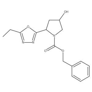 benzyl (2R,4R)-2-(5-ethyl-1,3,4-oxadiazol-2-yl)-4-hydroxypyrrolidine-1-carboxylate Structure