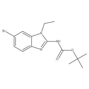 tert-butyl N-(6-bromo-1-ethyl-1H-1,3-benzodiazol-2-yl)carbamate结构式