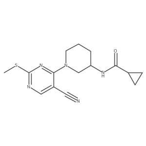 N-{1-[5-cyano-2-(methylsulfanyl)pyrimidin-4-yl]piperidin-3-yl}cyclopropanecarboxamide结构式