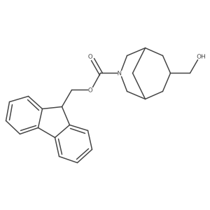 (9H-fluoren-9-yl)methyl (1R,5S,7s)-7-(hydroxymethyl)-3-azabicyclo[3.3.1]nonane-3-carboxylate结构式