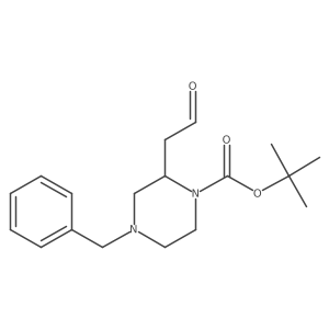 Tert-butyl (S)-4-benzyl-2-(2-oxoethyl)piperazine-1-carboxylate Structure
