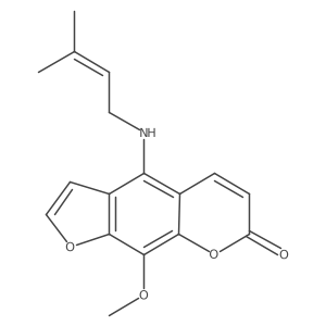 9-Methoxy-4-[(3-methyl-2-buten-1-yl)amino]-7H-furo[3,2-g][1]benzopyran-7-one结构式