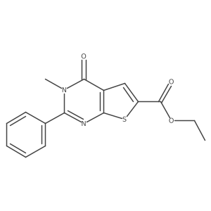 Thieno[2,3-d]pyrimidine-2-carboxylic acid,1,4-dihydro-5-methyl-4-oxo-6-phenyl-,ethyl ester Structure