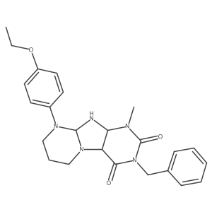 3-benzyl-9-(4-ethoxyphenyl)-1-methyl-6,7,8,9a,10,10a-hexahydro-4aH-purino[7,8-a]pyrimidine-2,4-dione Structure