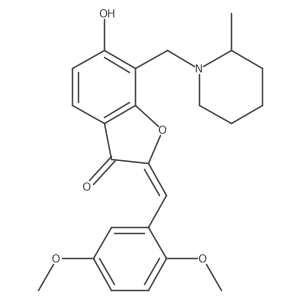 (Z)-2-(2,5-dimethoxybenzylidene)-6-hydroxy-7-((2-methylpiperidin-1-yl)methyl)benzofuran-3(2H)-one结构式