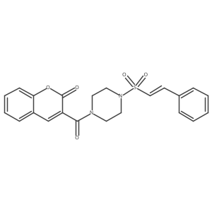 3-[4-(2-phenylethenesulfonyl)piperazine-1-carbonyl]-2H-chromen-2-one结构式