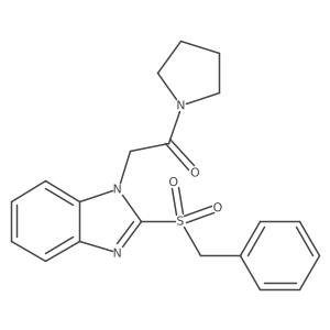 2-(2-(benzylsulfonyl)-1H-benzo[d]imidazol-1-yl)-1-(pyrrolidin-1-yl)ethanone Structure