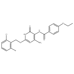 N-(4-amino-2-((2-chloro-6-fluorobenzyl)thio)-6-oxo-1,6-dihydropyrimidin-5-yl)-4-ethoxybenzamide结构式