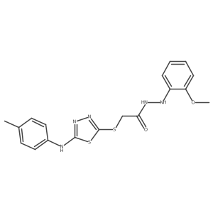 Acetic acid, ((5-((4-methylphenyl)amino)-1,3,4-thiadiazol-2-yl)thio)-, 2-(2-methoxyphenyl)hydrazide结构式