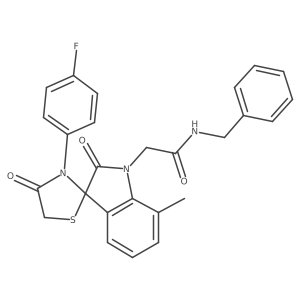N-benzyl-2-(3'-(4-fluorophenyl)-7-methyl-2,4'-dioxospiro[indoline-3,2'-thiazolidin]-1-yl)acetamide Structure