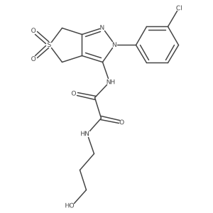 N1-(2-(3-chlorophenyl)-5,5-dioxido-4,6-dihydro-2H-thieno[3,4-c]pyrazol-3-yl)-N2-(3-hydroxypropyl)oxalamide结构式