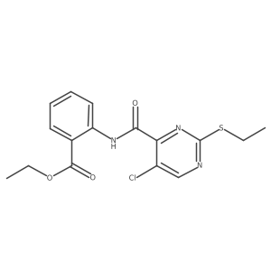 Ethyl 2-({[5-chloro-2-(ethylsulfanyl)pyrimidin-4-yl]carbonyl}amino)benzoate Structure
