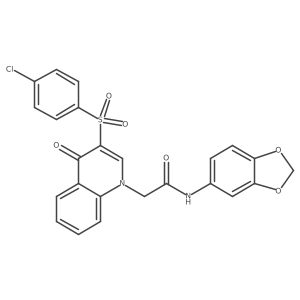 N-(benzo[d][1,3]dioxol-5-yl)-2-(3-((4-chlorophenyl)sulfonyl)-4-oxoquinolin-1(4H)-yl)acetamide Structure