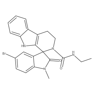 5'-bromo-N-ethyl-1'-methyl-2'-oxo-1',2',4,9-tetrahydrospiro[beta-carboline-1,3'-indole]-2(3H)-carboxamide Structure