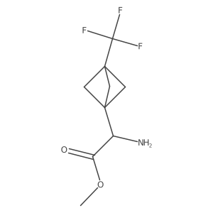 methyl (2S)-2-amino-2-[3-(trifluoromethyl)bicyclo[1.1.1]pentan-1-yl]acetate结构式