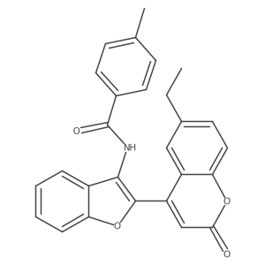 N-[2-(6-ethyl-2-oxo-2H-chromen-4-yl)-1-benzofuran-3-yl]-4-methylbenzamide结构式