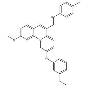 N-(3-ethylphenyl)-2-(7-methoxy-2-oxo-3-((p-tolylamino)methyl)quinolin-1(2H)-yl)acetamide结构式