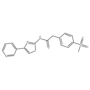 2-(4-(methylsulfonyl)phenyl)-N-(4-(pyridin-3-yl)thiazol-2-yl)acetamide结构式