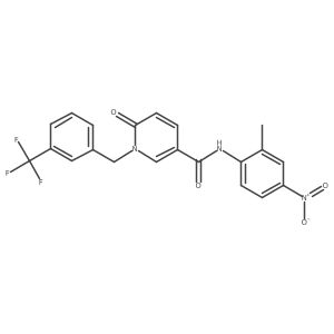 N-(2-methyl-4-nitrophenyl)-6-oxo-1-(3-(trifluoromethyl)benzyl)-1,6-dihydropyridine-3-carboxamide结构式