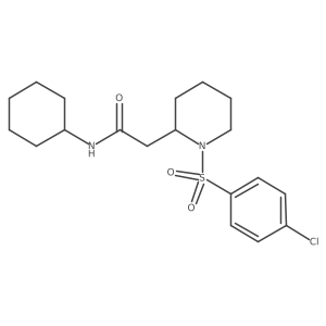 2-(1-((4-chlorophenyl)sulfonyl)piperidin-2-yl)-N-cyclohexylacetamide结构式