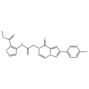 methyl 3-({[2-(4-chlorophenyl)-4-oxopyrazolo[1,5-a]pyrazin-5(4H)-yl]acetyl}amino)thiophene-2-carboxylate结构式