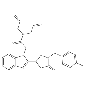 2-(2-{1-[(4-fluorophenyl)methyl]-5-oxopyrrolidin-3-yl}benzimidazolyl)-N,N-dipr op-2-enylacetamide Structure