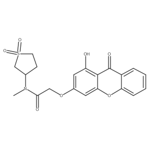 N-(1,1-dioxidotetrahydrothiophen-3-yl)-2-[(1-hydroxy-9-oxo-9H-xanthen-3-yl)oxy]-N-methylacetamide Structure