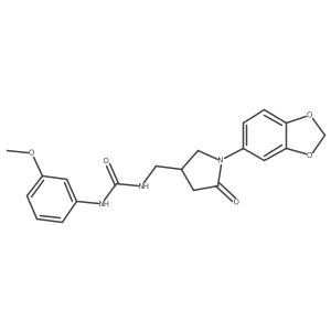 1-((1-(Benzo[d][1,3]dioxol-5-yl)-5-oxopyrrolidin-3-yl)methyl)-3-(3-methoxyphenyl)urea结构式