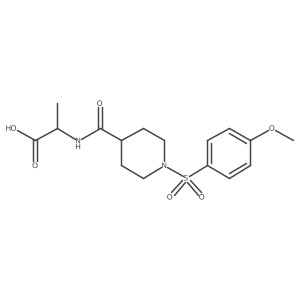 2-[[1-(4-Methoxyphenyl)sulfonylpiperidine-4-carbonyl]amino]propanoic acid Structure