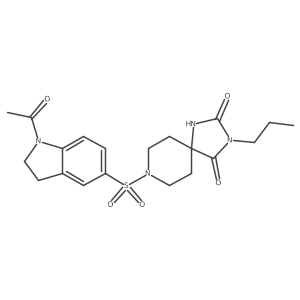 8-[(1-acetyl-2,3-dihydro-1H-indol-5-yl)sulfonyl]-3-propyl-1,3,8-triazaspiro[4.5]decane-2,4-dione结构式